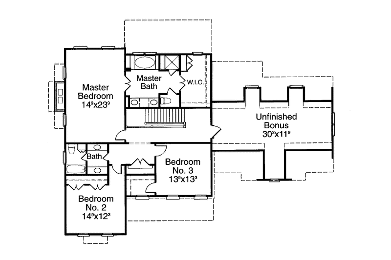 Home Plan - Floor Plan - Upper Floor for Country House Plan #429-196 - 3 bed, 2.5 bath