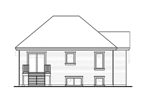 Exterior - Rear Elevation for Traditional House Plan #23-2439 - 4 bed, 2 bath