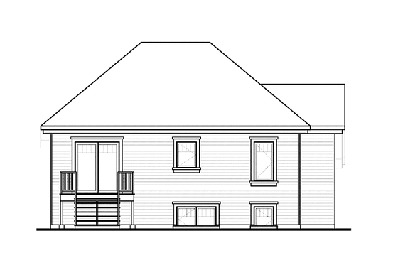 Exterior - Rear Elevation for Traditional House Plan #23-2439 - 4 bed, 2 bath