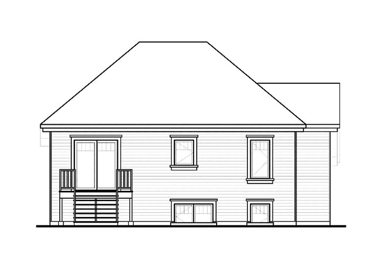 Dream House Plan - Exterior - Rear Elevation for Traditional House Plan #23-2439 - 4 bed, 2 bath