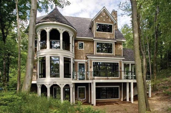 Exterior - Rear Elevation for Craftsman House Plan #928-71 - 3 bed, 4.5 bath