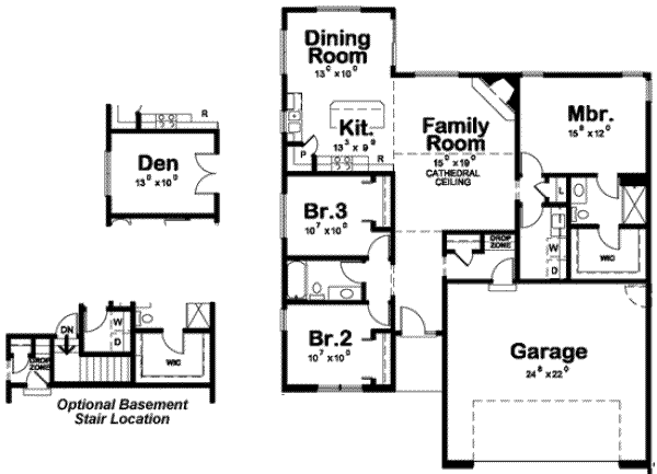 Home Plan - Traditional Floor Plan - Main Floor Plan #20-1791
