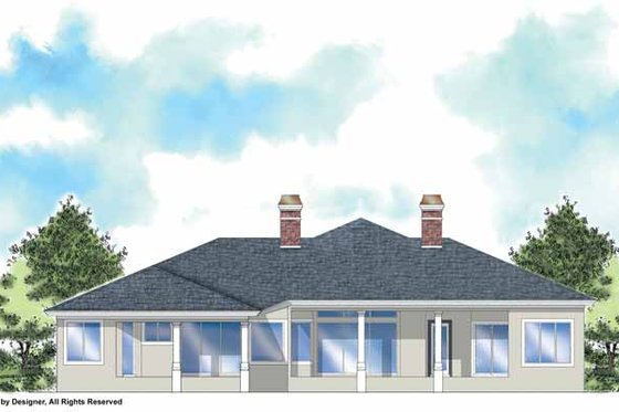 Exterior - Rear Elevation for Classical House Plan #930-302 - 4 bed, 3.5 bath