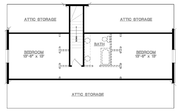 Architectural House Design - Colonial Floor Plan - Upper Floor Plan #45-547