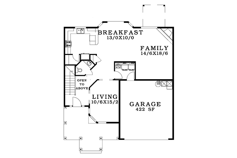 Home Plan - Floor Plan - Main Floor for Craftsman House Plan #943-5 - 4 bed, 2.5 bath