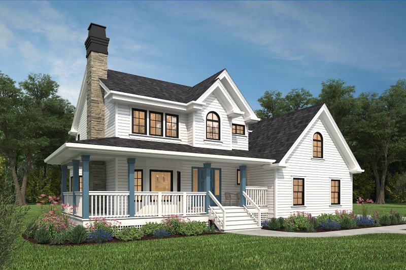 House Plan Design - Exterior - Front Elevation 3 for Farmhouse House Plan #47-943 - 3 bed, 2.5 bath