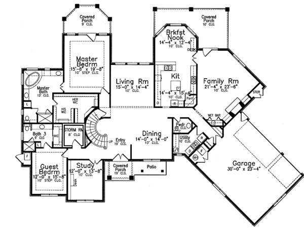 Dream House Plan - Traditional Floor Plan - Main Floor Plan #52-241