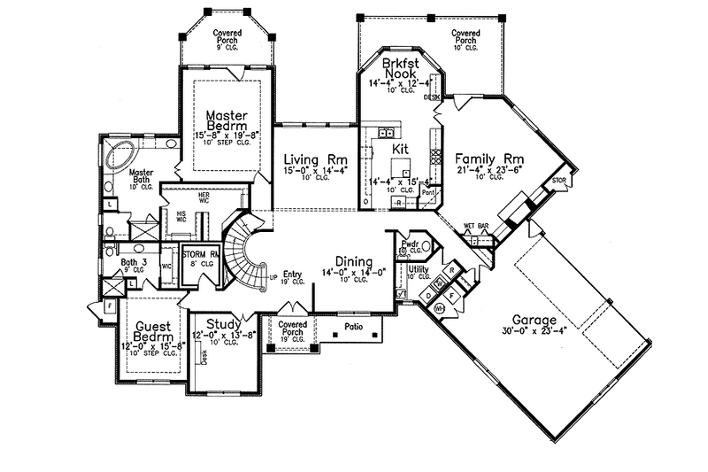 Dream House Plan - Floor Plan - Main Floor for Traditional House Plan #52-241 - 4 bed, 4.5 bath