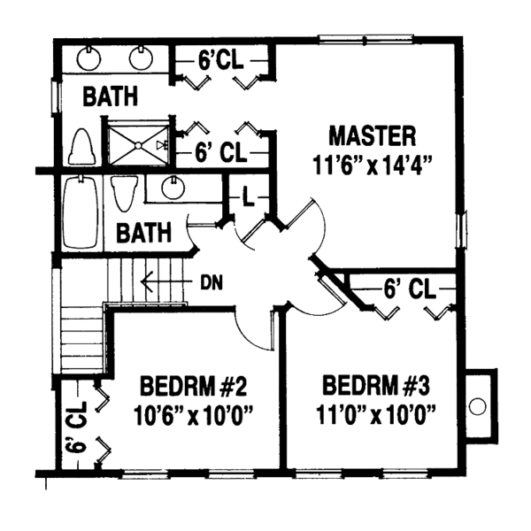 House Design - Country Floor Plan - Upper Floor Plan #959-5