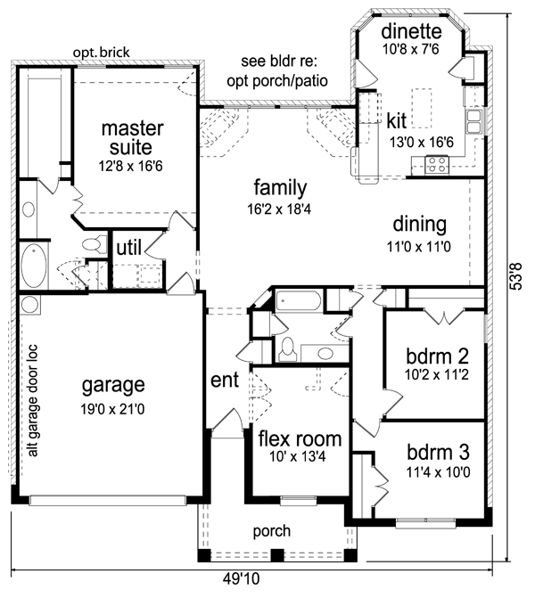 House Plan Design - European Floor Plan - Main Floor Plan #84-519