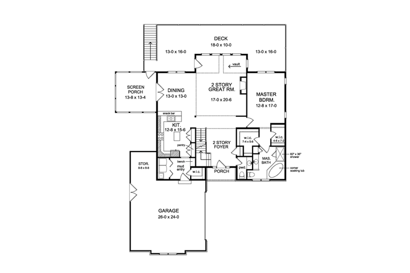 Architectural House Design - Floor Plan - Main Floor for Colonial House Plan #1010-109 - 3 bed, 2.5 bath