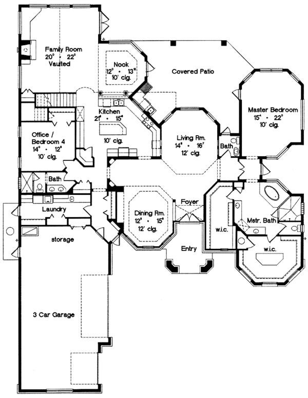 House Design - Mediterranean Floor Plan - Main Floor Plan #417-712
