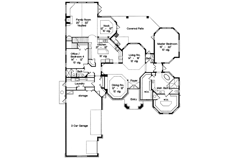 Home Plan - Floor Plan - Main Floor for Mediterranean House Plan #417-712 - 4 bed, 3.5 bath