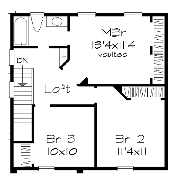 Architectural House Design - Colonial Floor Plan - Upper Floor Plan #320-757