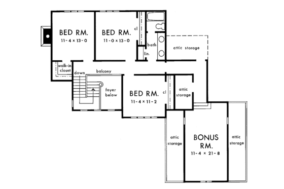 Floor Plan - Upper Floor for Country House Plan #929-160 - 4 bed, 2.5 bath