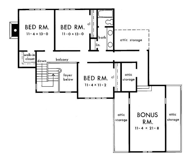 House Plan Design - Country Floor Plan - Upper Floor Plan #929-160
