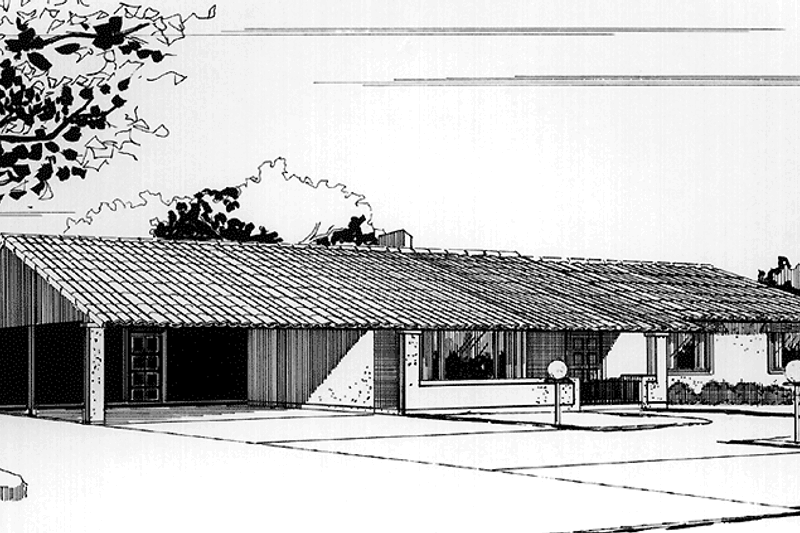 House Plan Design - Adobe / Southwestern Exterior - Front Elevation Plan #320-1379