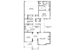 Floor Plan - Main Floor for Craftsman House Plan #17-3037 - 3 bed, 2.5 bath