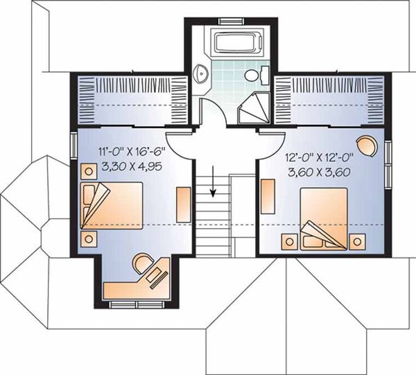House Design - Country Floor Plan - Upper Floor Plan #23-2372