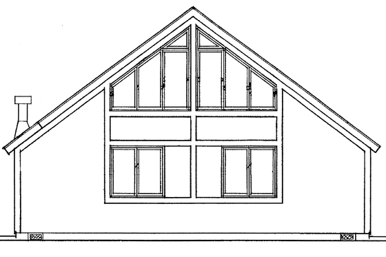 Exterior - Rear Elevation for Contemporary House Plan #72-1015 - 2 bed, 1 bath
