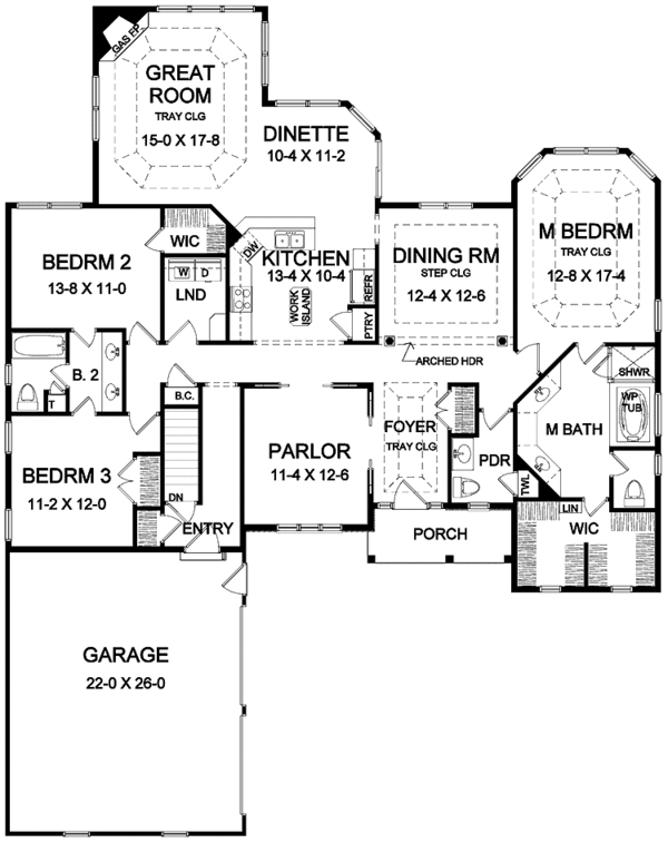 House Plan Design - Craftsman Floor Plan - Main Floor Plan #328-381