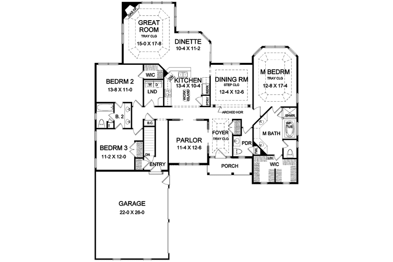 Home Plan - Floor Plan - Main Floor for Craftsman House Plan #328-381 - 3 bed, 2.5 bath