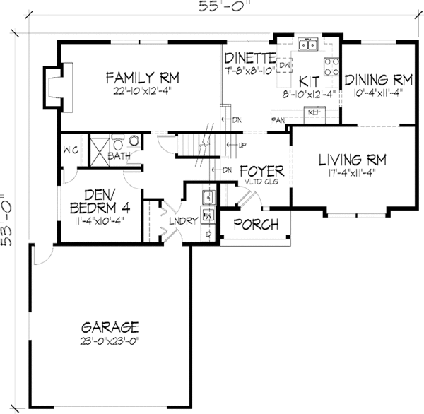 Dream House Plan - Country Floor Plan - Main Floor Plan #51-707