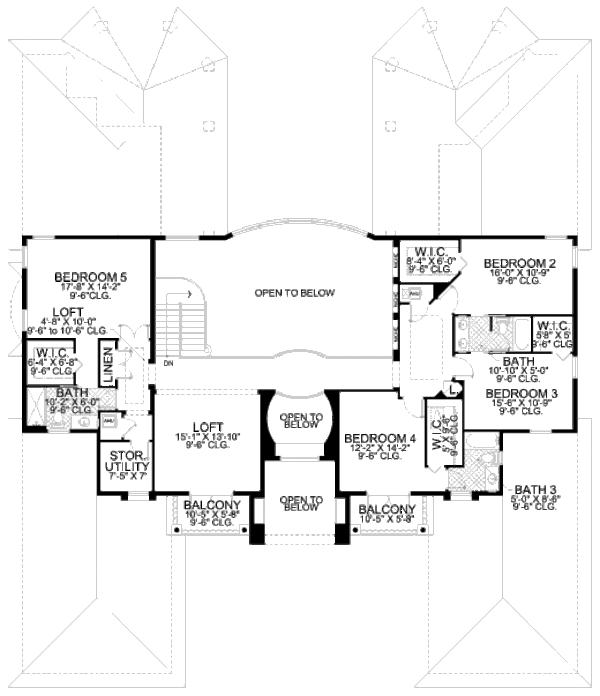 Mediterranean Floor Plan - Upper Floor Plan #420-179
