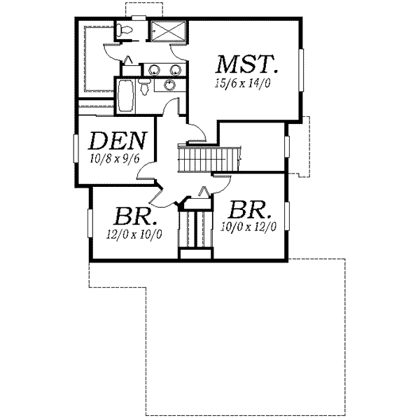 Colonial Floor Plan - Upper Floor Plan #130-127