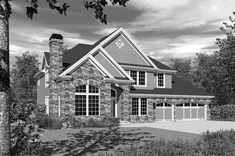 House Blueprint - Country Exterior - Front Elevation Plan #48-774