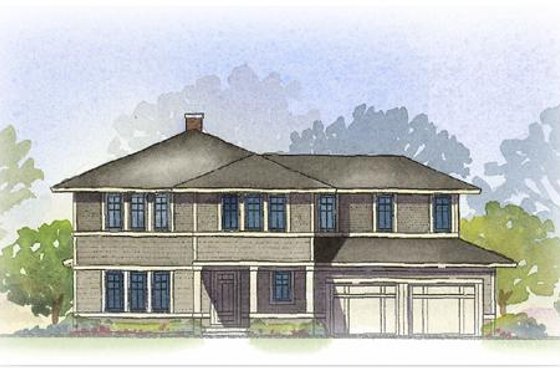 Exterior - Front Elevation for Prairie House Plan #901-49 - 4 bed, 3.5 bath