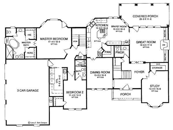 Architectural House Design - Traditional Floor Plan - Main Floor Plan #952-94