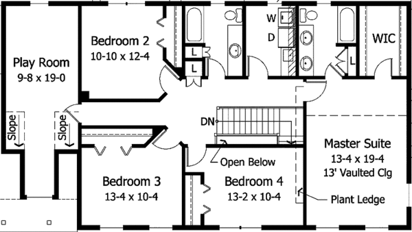 House Plan Design - Colonial Floor Plan - Upper Floor Plan #51-781