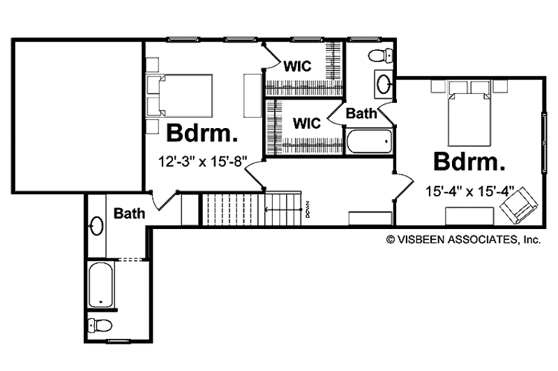 Home Plan - Floor Plan - Upper Floor for European House Plan #928-89 - 3 bed, 3.5 bath