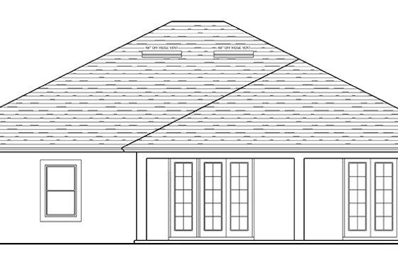 Exterior - Rear Elevation for Colonial House Plan #1058-124 - 3 bed, 2 bath