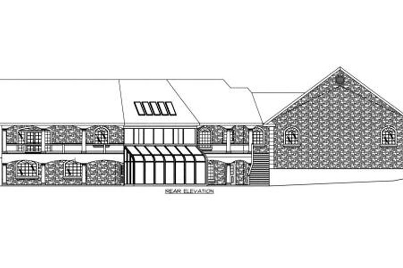 Home Plan - Exterior - Rear Elevation for Ranch House Plan #117-563 - 3 bed, 4.5 bath