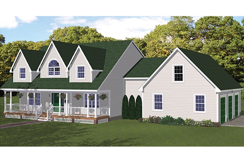 House Blueprint - Exterior - Front Elevation 3 for Colonial House Plan #1061-4 - 3 bed, 3 bath