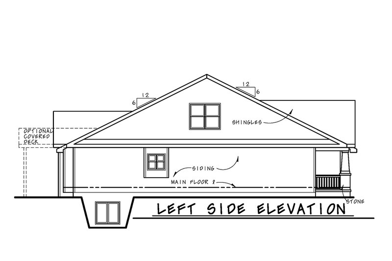Architectural House Design - Exterior - Other Elevation for Craftsman House Plan #20-2455 - 4 bed, 3 bath