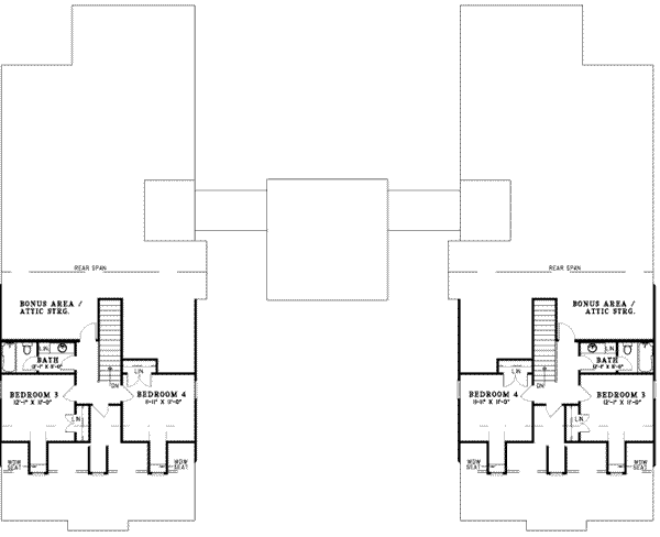 House Plan Design - Country Floor Plan - Upper Floor Plan #17-2264