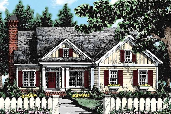 Exterior - Front Elevation 7 for Country House Plan #927-132 - 3 bed, 2 bath