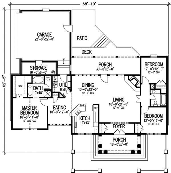 Home Plan - Classical Floor Plan - Main Floor Plan #45-443
