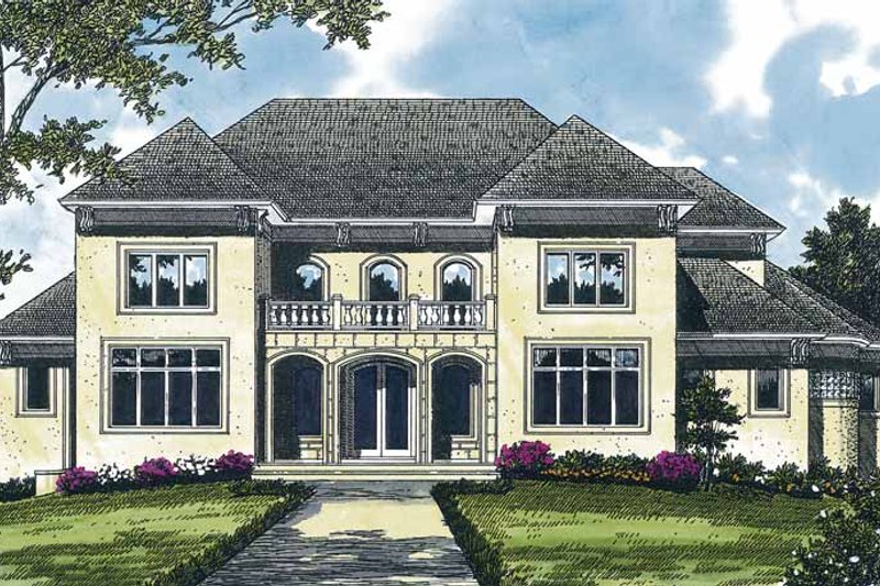 Architectural House Design - Mediterranean Exterior - Front Elevation Plan #453-326