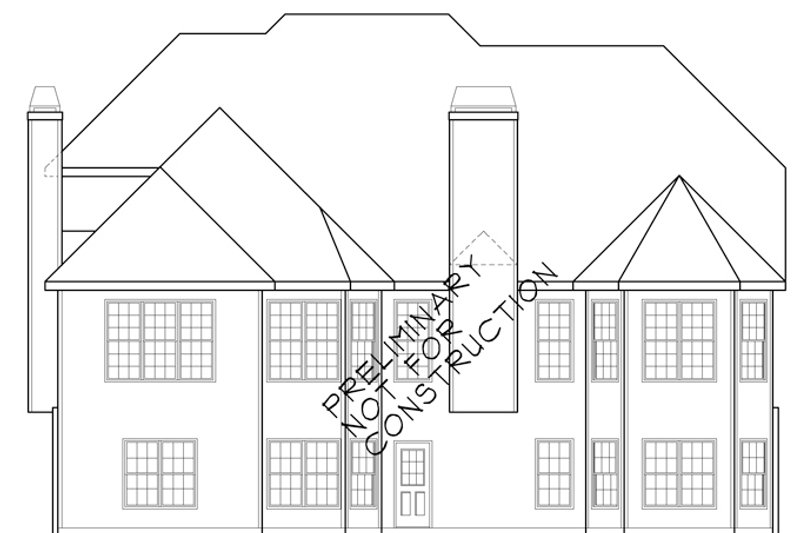 Dream House Plan - Exterior - Rear Elevation for European House Plan #927-931 - 4 bed, 3 bath