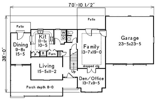 Southern Floor Plan - Main Floor Plan #57-236