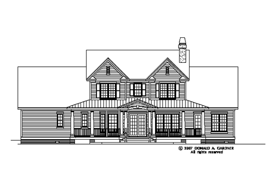 Exterior - Rear Elevation 2 for Country House Plan #929-831 - 5 bed, 4.5 bath