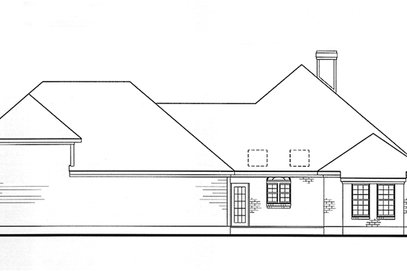 Architectural House Design - Exterior - Rear Elevation for European House Plan #968-7 - 3 bed, 2.5 bath