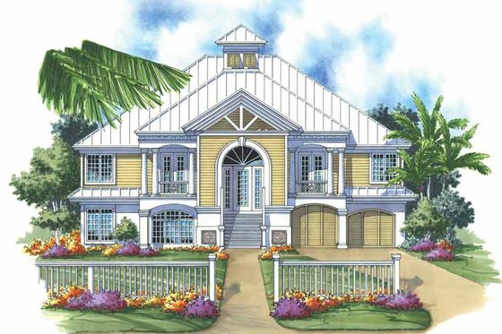 Exterior - Front Elevation 4 for Mediterranean House Plan #930-162 - 3 bed, 3 bath