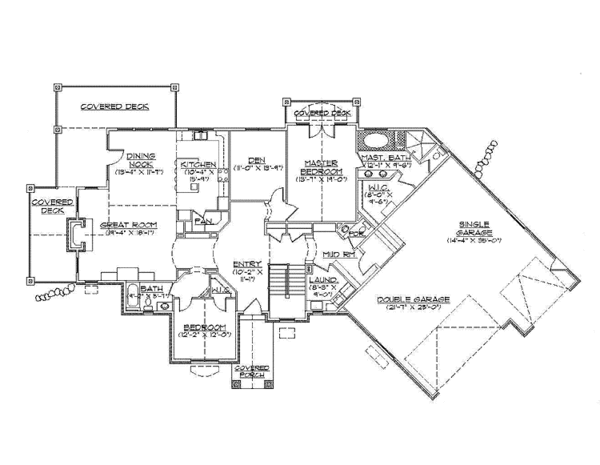 Architectural House Design - Craftsman Floor Plan - Main Floor Plan #945-131