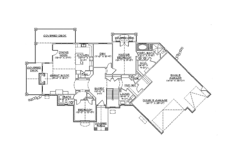 Home Plan - Floor Plan - Main Floor for Craftsman House Plan #945-131 - 2 bed, 2.5 bath