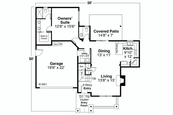 Home Plan - Country Floor Plan - Main Floor Plan #124-1215